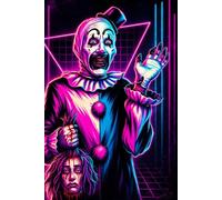 Neon Art Notebook, Clown Journal, 6x9 120 pages; Funny Scary 80's vibes; Horror Diary