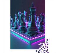 Neon Chess Set Puzzle Giochi 1000 Pezzi Regalo Per Lui E Per Lei Arte Interesting Puzzle Adulti Idea Regalo Per 70x50cm/1000pcs