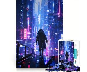 Neon City Ecxlorer Puzzle da 1000 pezzi per adulti Puzzle di logica fine Gioco tranquillo Divertimento Bordo pulito Regalo memorabile (38x52cm)