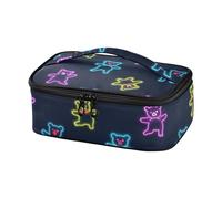 Neon Colorato Cartoon Carino Ballando Orso Lunchbox per Ragazza Cooler Lunch Box Box Bambini Mini Lunchbox College