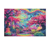 Neon Colors Trees Puzzle 1000 Pezzi Collezione Multicolore Premium Paesaggi Classici Per Amanti Del Puzzle Regalo Natale E Festa Aziendale Per Colleghi 1000 PCS