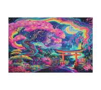 Neon Colors Trees Puzzle 1000 Pezzi Rompicapo Per Serate Solitarie Attività Rilassante Per Momenti Di Pace Antistress Naturale Regalo Per Tutti 1000 PCS