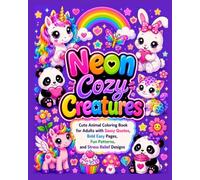 Neon Cozy Creatures: Cute Animal Coloring Book for Adults and Teens with Sassy Quotes, Bold Easy Pages, Fun Patterns, and Stress Relief Designs