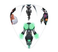 Neon Cyber Printed set di plettri - 12 pezzi, sottili, medi e spessi, adatti per chitarra, basso, chitarra elettrica e ukulele