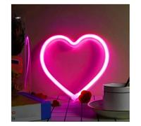 Neon Decorazione per feste per atmosfera per rosa LED per insegna luminosa al neon a forma di cuore luce notturna da parete