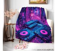 Neon Dj Turntable Blanket Accogliente Coperta Flanella Lavabile Copertas Pelosa Per Camera Da Letto Invernale Sedia S