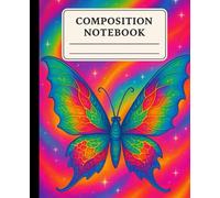 Neon Dragon Butterfly Composition Notebook: Vibrant College Ruled Journal for School, Writing, and Creative Expression