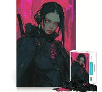 Neon Enforcer - Puzzle di una ragazza cyberpunk con cuffie per adolescenti, 1000 pezzi, gioco di logica, divertimento per tutta la famiglia, taglio di precisione, (38x26cm)