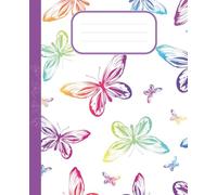 Neon Flight Butterfly Composition Notebook | Everyday Writing Journal | for Teens and Writers: 120 wide rule pages, 7.5 x 9.25 inches, self-care, diary, gift idea