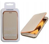 NEON FLIP COVER ORIGINALE per SAMSUNG GALAXY A3 2017 SM-A320F CUSTODIA LED ORO