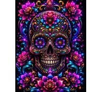 Neon Floral Skull Halloween Notebook: Spooky Journal for Back to School, Writing, Notes, School, Work & Everyday Use