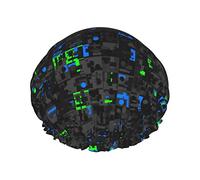 Neon funky rumoroso techno glitch Riutilizzabile Impermeabile Lavabile Regolabile Adatto a donne Tutte le lunghezze di capelli Cuffia da a
