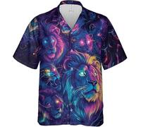 Neon Galassia Aquila/Leone/Drago/Lupo Novità Uomo Camicie Hawaiane
