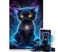 Neon Galaxy Kitten Puzzle da 1000 pezzi per adulti - Gioco di logica e creatività per il tempo libero - Taglio preciso - Oggetto da collezione (50x75cm)