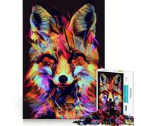 Neon Glitch Fox Teenager Jigsaw Puzzles 1000 Pieces Recall Boost Gentle Leisure Clean Cut Santa Wish List (38x26cm)