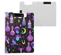 Neon Goth Magia Witch Appunti Pieghevole Doppia Clip Portapenne Clip Board con copertina rigida Clipfolio Office Business
