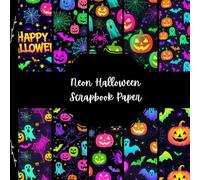 Neon Halloween Scrapbook Paper, Vibrant Spooky Junk Journal Paper, Creepy Decorative Paper, DIY Projects, Origami, Collage Sheets, Decoupage Paper, 10 Designs, Double SIded