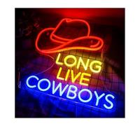 Neon Insegne al neon "Lunga vita ai cowboy" Luci a LED per casa Ristorante BAR Festa di ballo