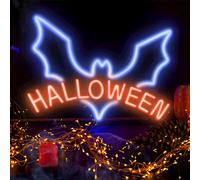 NEON LED HALLOWEEN PIPISTRELLO BLU E ROSSO FOREVER LIGHT