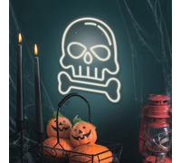 NEON LED HALLOWEEN TESCHIO CON OSSO WHITE FOREVER LIGHT