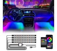 Neon LED Interior Ambient Lighting Car Foot Strip Mood Light Kit accessori retroilluminazione Remote APP Music Auto RGB lampada decorativa