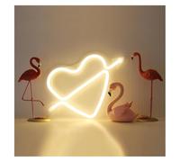 Neon Lettere colorate, illuminazione interna, insegna al neon a forma di cuore, decorazione da parete sospesa(Giallo)