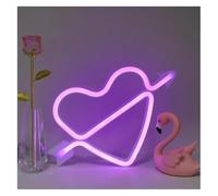 Neon Lettere colorate, illuminazione interna, insegna al neon a forma di cuore, decorazione da parete sospesa(purpureo)