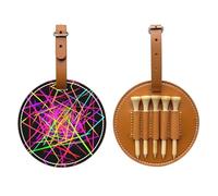 Neon Lines Brown Golf Tee Storage Bag, multifunzionale Golf tee Storage Bag per gli uomini, materiale durevole dell'unità di elaborazione