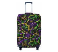 Neon Mardi Gras Travel Luggage Covers - Elasticità Valigie Coperture Protector per bagagli 45-81 cm, Nero , L