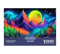 Neon Mountain LandscapeHerculean Jigsaw Puzzles for Adults A 1000-Piece (Advanced) Epic of Impossible, Hard, And Difficult Challenging Puzzle Games - The Supreme Gift for Puzzle-Loving Adults And Kid