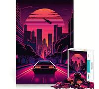 Neon Night Drive Puzzle da 1000 pezzi per adolescenti, gioco per allenare la mente, facile da assemblare, regalo elegante (38x52cm)