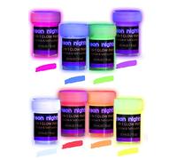 neon nights 2 nel 1 Vernice Fosforescente Auto Illuminante Che Brilla al Buio | Fluorescente UV Accessori Party Blacklight, Set di 8