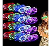 Neon Occhiali Festa, Occhiali da festa 20 pezzi set 5 colori LED persiane di plastica occhiali nel buio Natale Halloween festa selvaggia festa di compleanno (Multicolore)