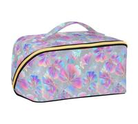 Neon Ocean Leaf Progettato Makeup Bag con divisori Capacità Cerniera Borsa cosmetica Viaggio Accessori