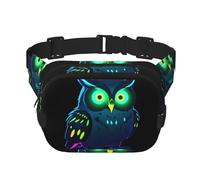 Neon Owl Nightvision stampato multifunzionale marsupio unisex trendy messenger bag, viaggio sport storage bag
