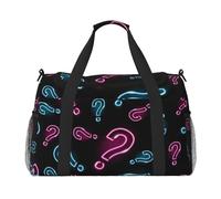 Neon Question Mark Seamless,Borse sportive, borse a tracolla sportive, borse da viaggio di grande capacità per uomo e donna