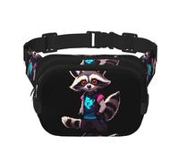 Neon Raccoon Hack stampato multifunzionale Marsupio unisex trendy messenger bag, borsa da viaggio sport di stoccaggio