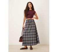 Neon Rose - Gonna al polpaccio blu navy a quadri S