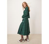 Neon Rose - Gonna midi stile kilt blu navy a quadri scozzesi XS