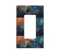 Neon Seahorse Underwater Realm Wall Plate Covers, 1 Gang Wall Plates Mid-Size 5 "x 3", Copertura decorativa per interruttore della luce, in policarbonato termoplastico
