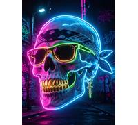Neon Skull Halloween Notebook: Spooky Journal for Back to School, Writing, School Supplies, Daily Notes & Creative Use
