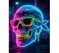 Neon Skull Halloween Notebook: Spooky Journal for Back to School, Writing, School Supplies, Daily Notes & Creative Use
