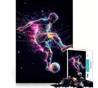 Neon Soccer Star︰ Dynamic Kick in Flight Puzzle da 1000 pezzi per adolescenti, gioco per allenare la mente, rilassante, artistico, da assemblare, regalo festivo (38x26cm)