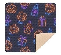 Neon Style - Tappetino da gioco per bambini con motivo ottobre-nov dicembre morbido imbottito per interni ed esterni, 1 pezzo, per neonati e bambini, 127 x 127 cm