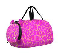 Neon Sundown Leopard Magenta Ragazza Palestra Duffel Bag con Scarpe Scomparto Grande Capacità Carry On Weekender Bag per Ragazzi e Ragazze bolsa de viaje para mujer