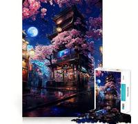 Neon Tokyo Sakura Puzzle da 1000 pezzi per adulti Regalo Migliora la memoria Tranquillo Calmo Bordo nitido Regalo artistico (38x52cm)