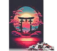 Neon Torii Gate Art Jigsaw Puzzle Impossibili 1000Pcs Decorazione Per La Casa. Giochi Rilassamento E Intelligence Per Adulti E Ragazzi Da 14 Anni 1000pcs (75x50cm)