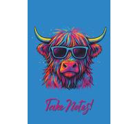 Neon Vibes Notebook - Cool Vibrant Animal in Sunglasses Journal for School, Work, Home - Light Blue