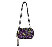 Neon Viola Rosa Leopard Pattern Carino Crossbody Borse per le Donne Impermeabile con Slot per Carte di Credito Mini Borsa a Tracolla Avere un pasto bolsos pequenos para mujer