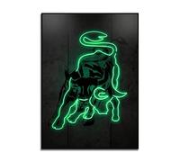 Neon Wall Street Bull Inspirational Wall Art Poster, Segno Del Mercato Azionario, Forex Trading Inspiration, Trader Art Gift Office Decor 50X70Cm Senza Telaio